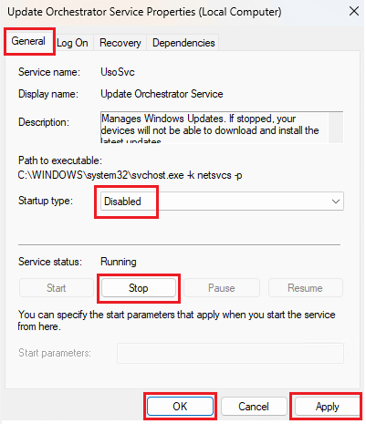 _Disable Update Orchestrator Service_