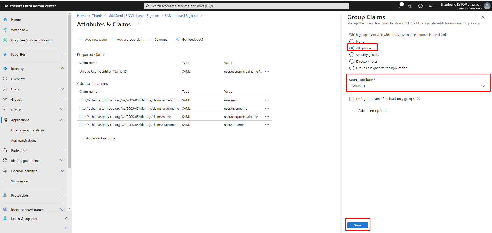 _Configuring the Group Claims_