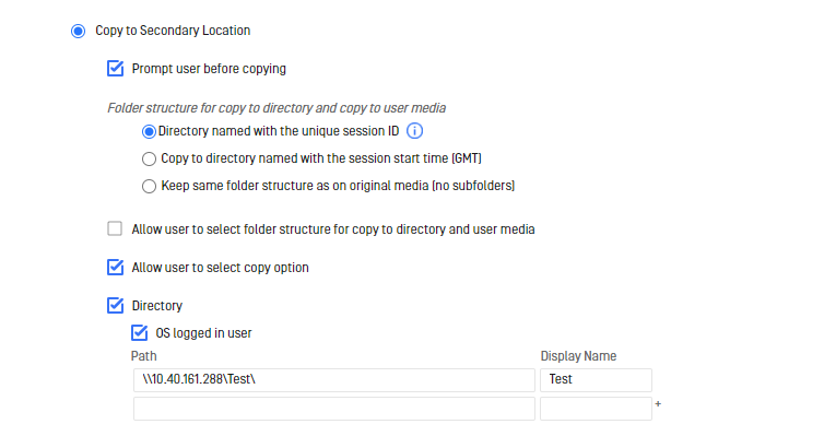 Image: Choosing Directory option on Kiosk Configuration page