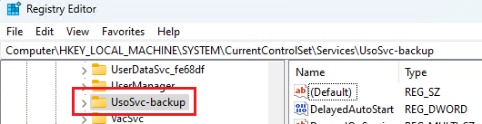 _UsoSvc Registry Key after renamed_