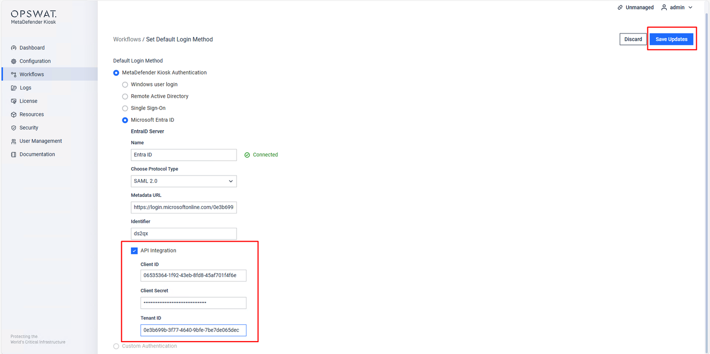 _API Integration configuration on WebMC_