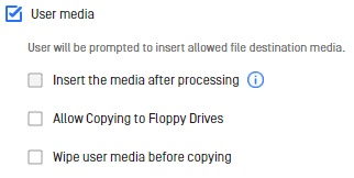 Image: User Media checkbox option on Kiosk configuration page