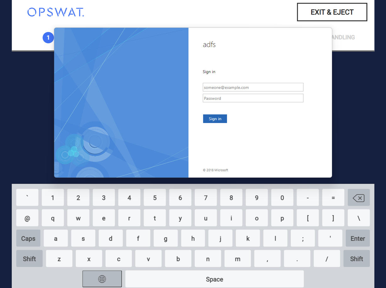 **Image:** SSO screen appeared after login session on Kiosk UI