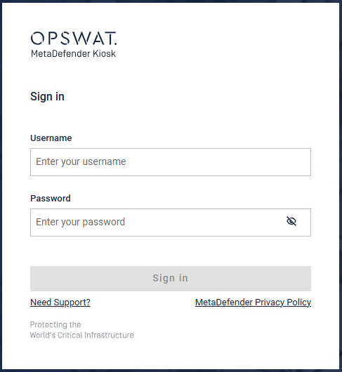 _Kiosk Console login_