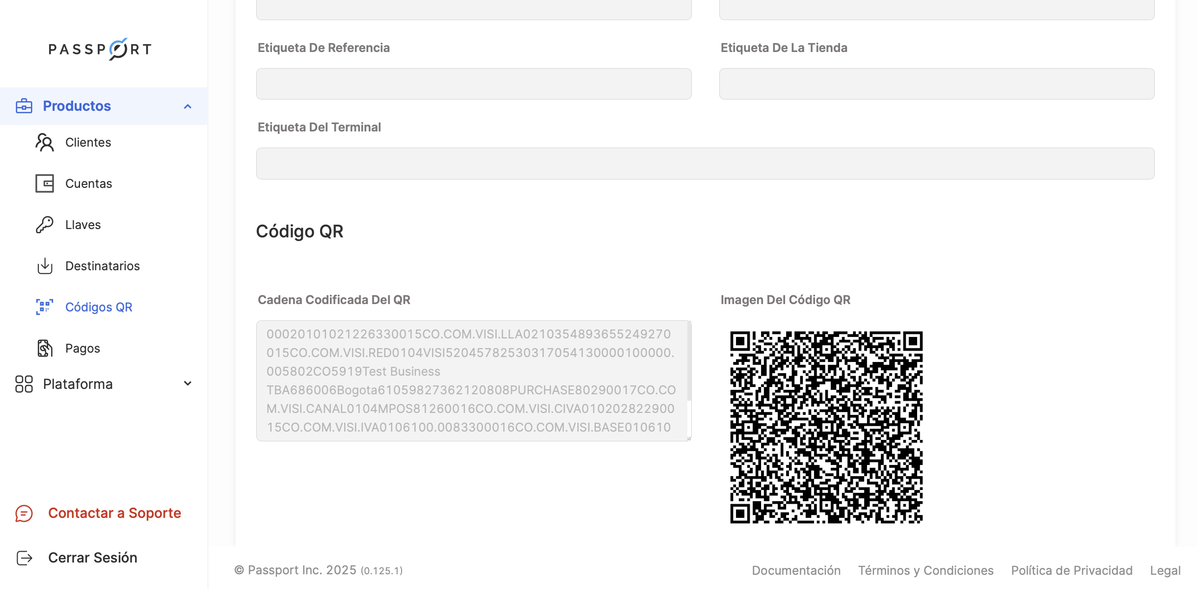 _Example of QR code presented by the dashboard_