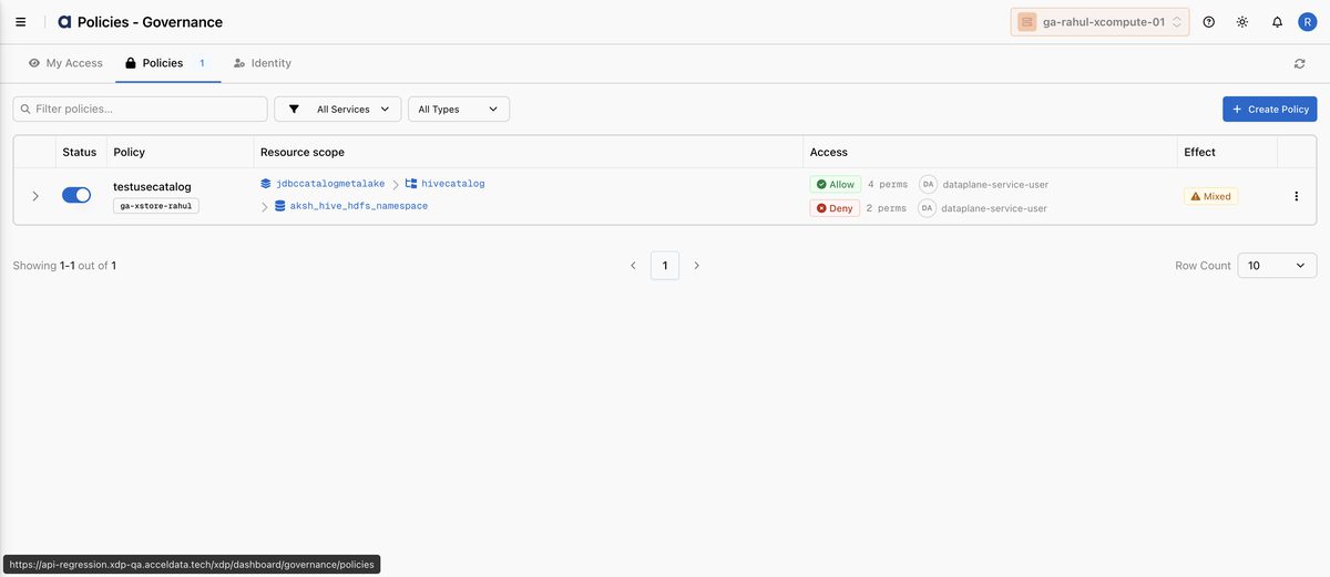 Policies tab