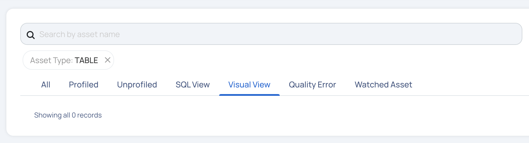 Search or View Existing Visual Views