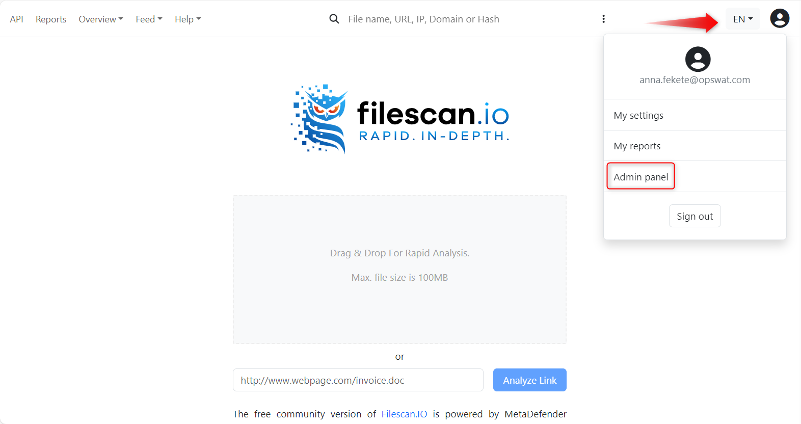 _Filescan.io Homepage_