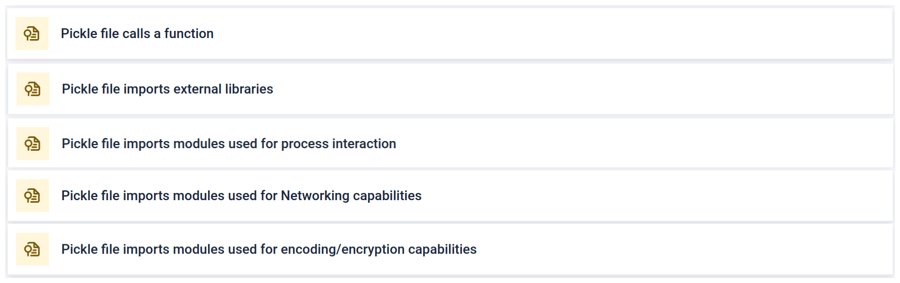 Detection of Pickle file capabilities