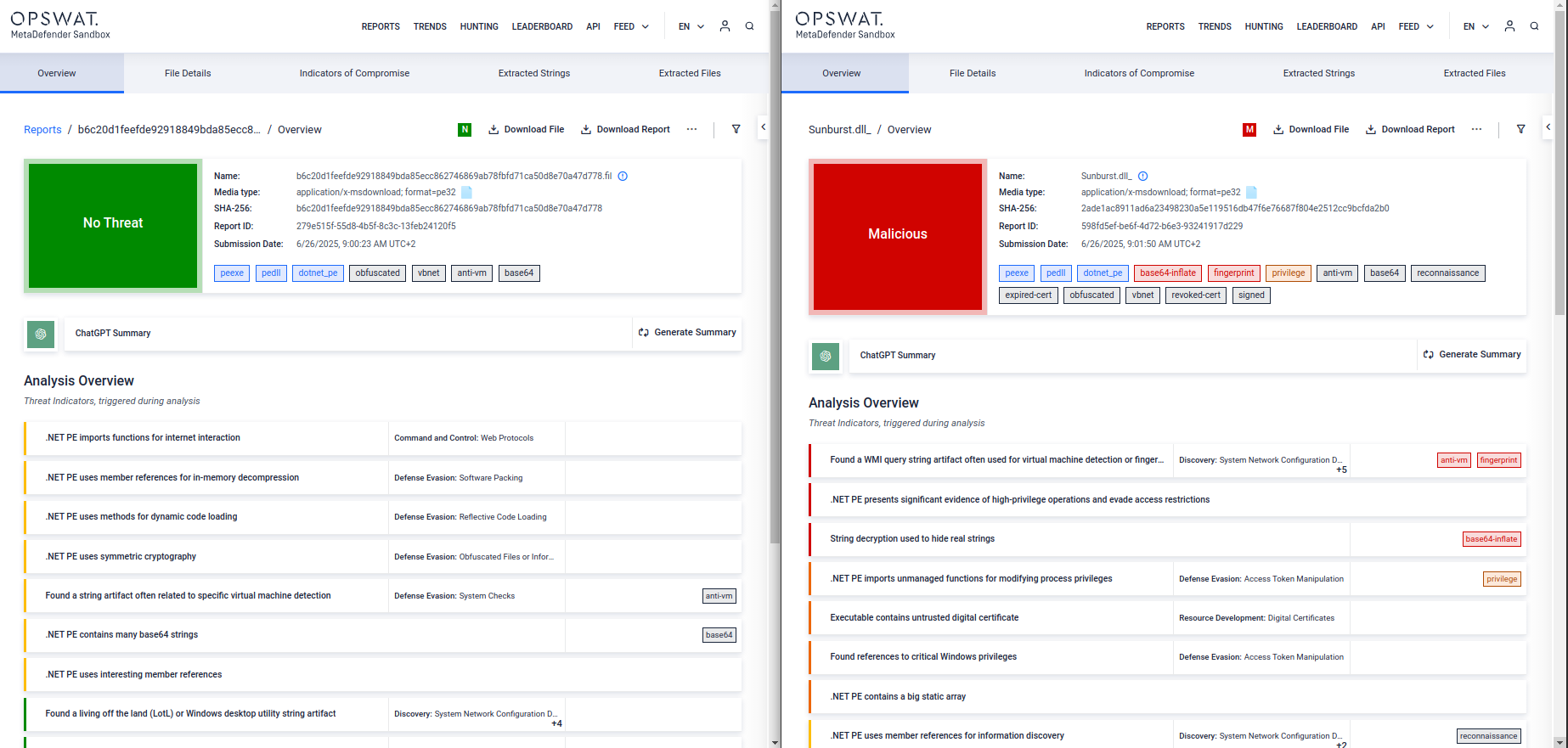 On the left, we see the legitimate DLL file. On the right is the trojanized version responsible for the infamous SolarWinds incident.