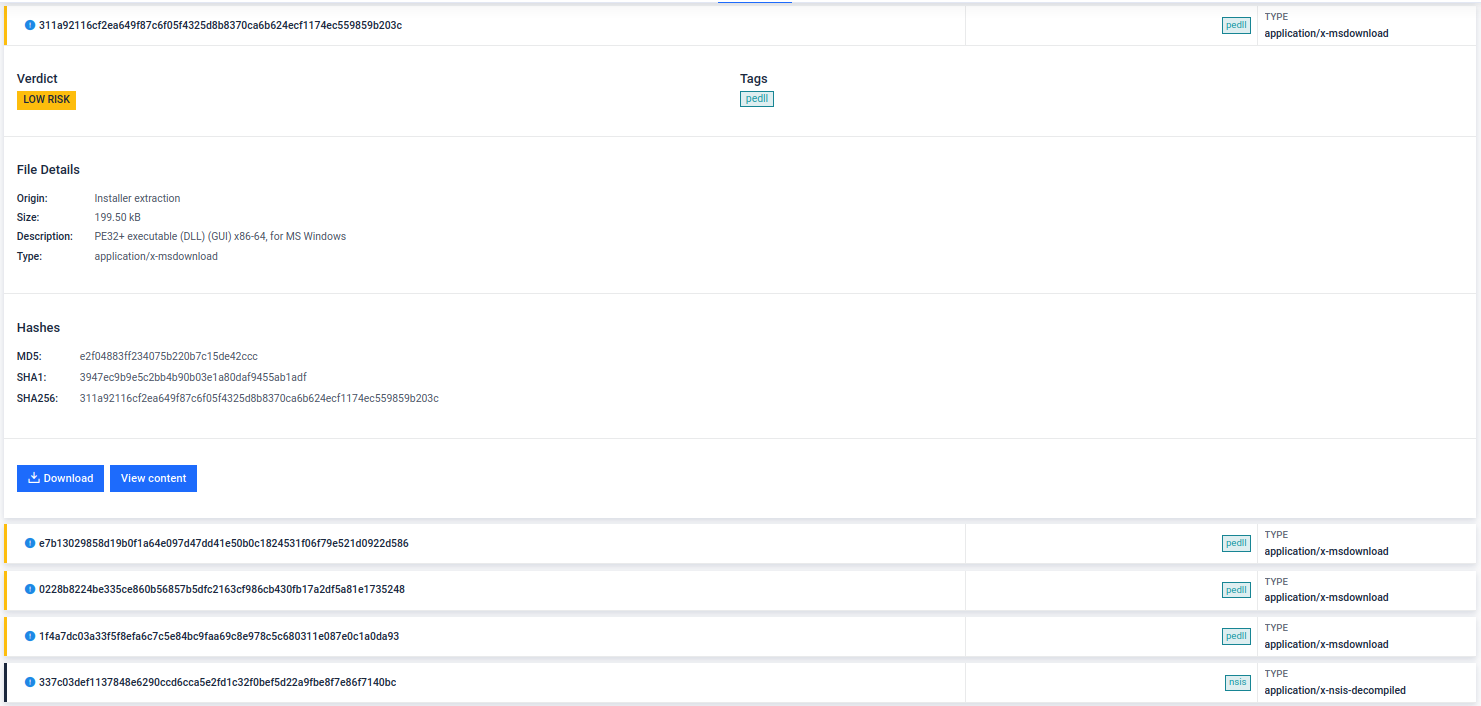 Static file extraction for PE installer