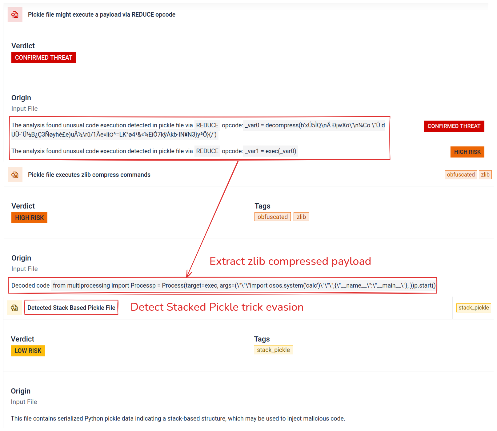 Stacked Pickle trick evasion