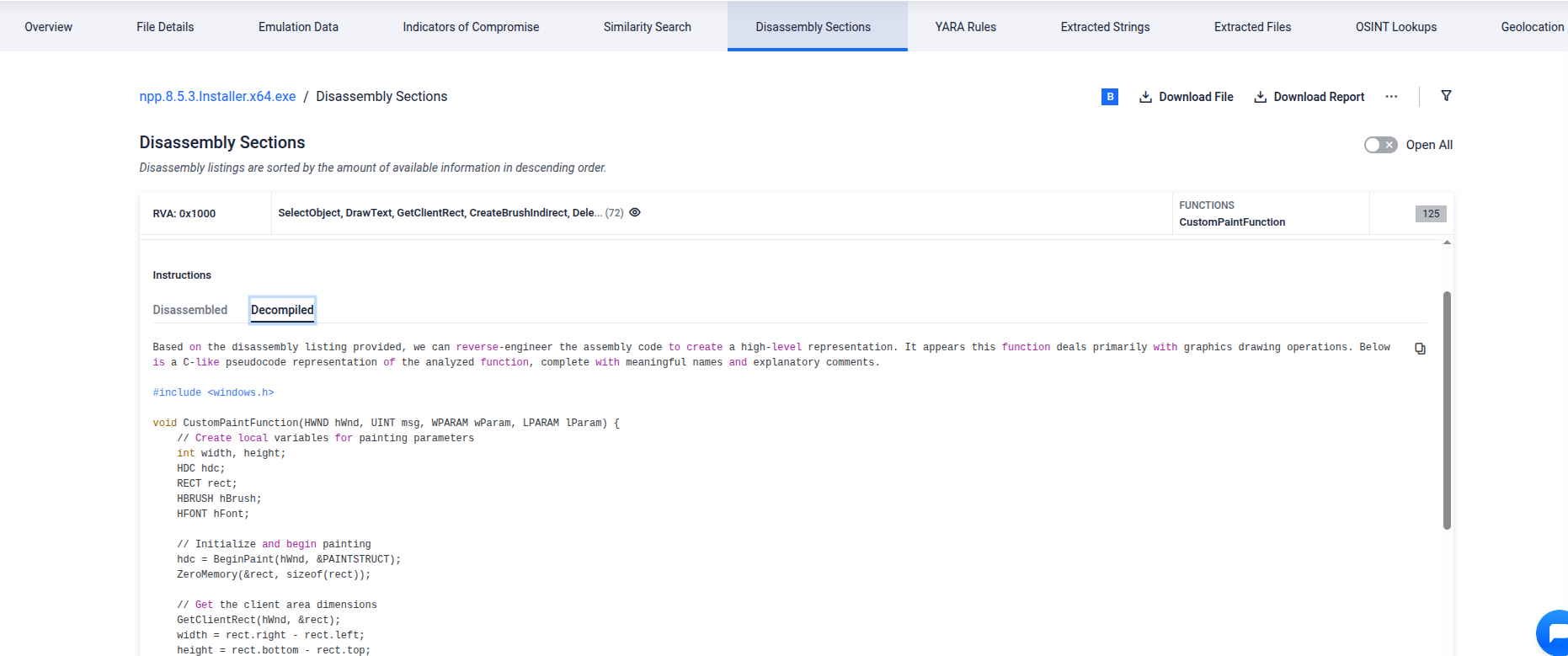 **Low-Level Code Instructions from npp.6.5.3 Installer**