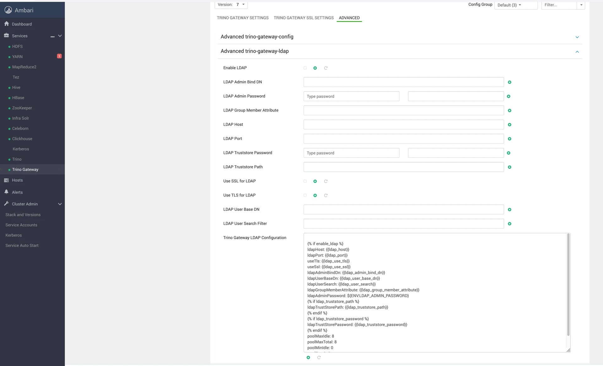 Trino Gateway LDAP configuration options