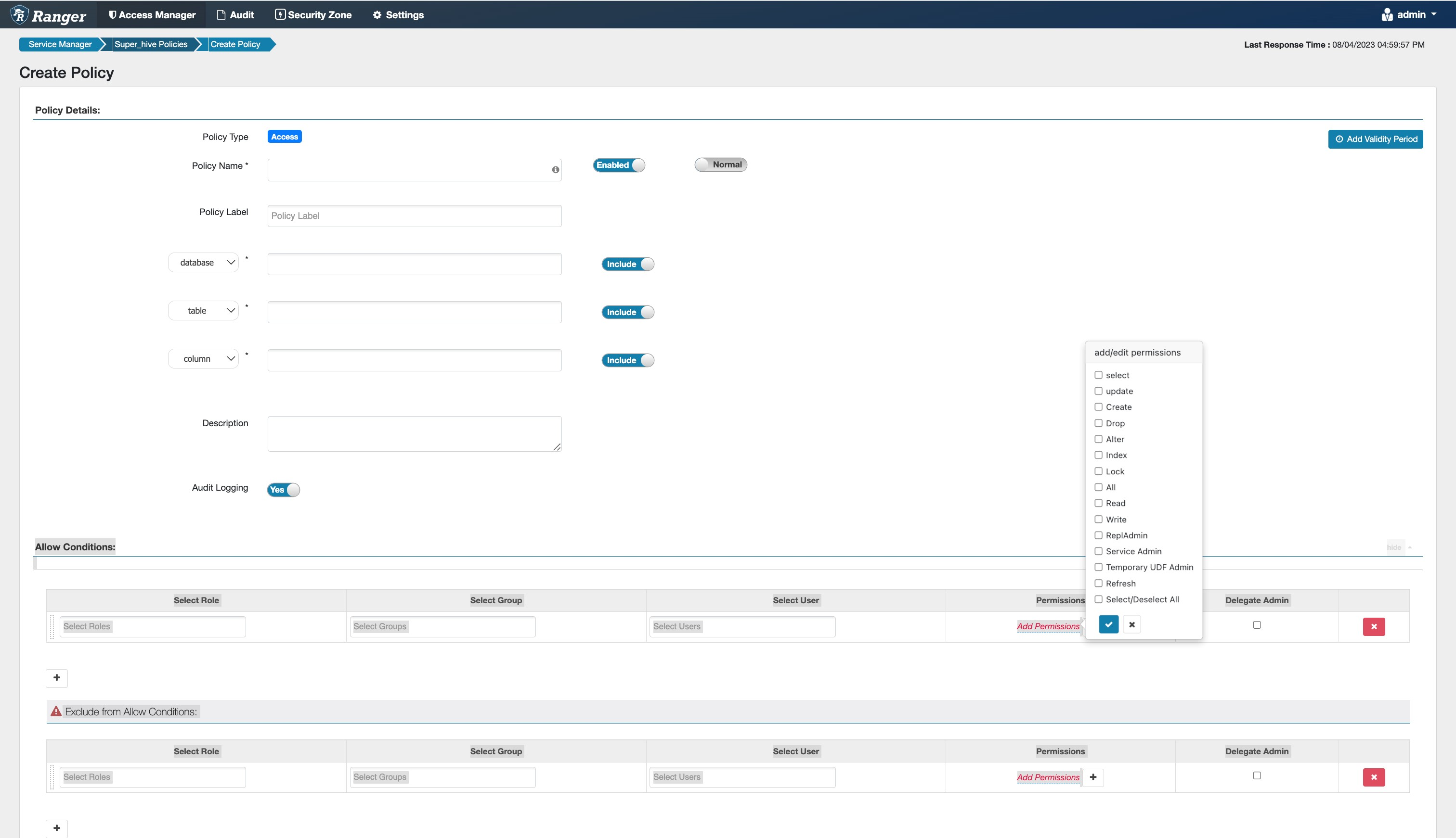 Providing Authorization with Apache Ranger - Acceldata Open-Source 