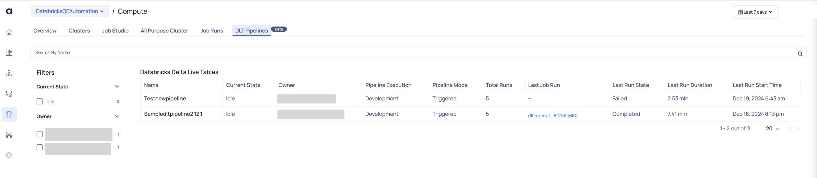 DLT Pipelines Tab