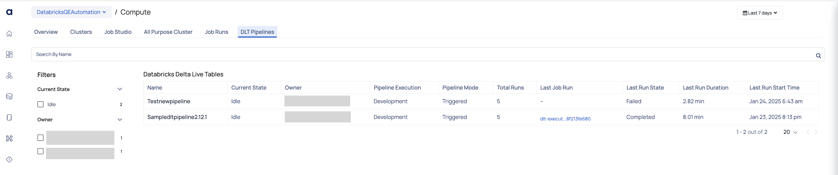 DLT Pipelines Tab