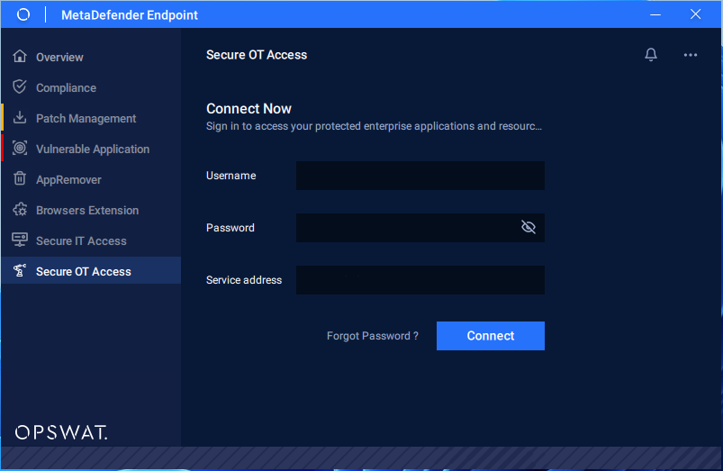 MetaDefender Endpoint Secure OT Access Client