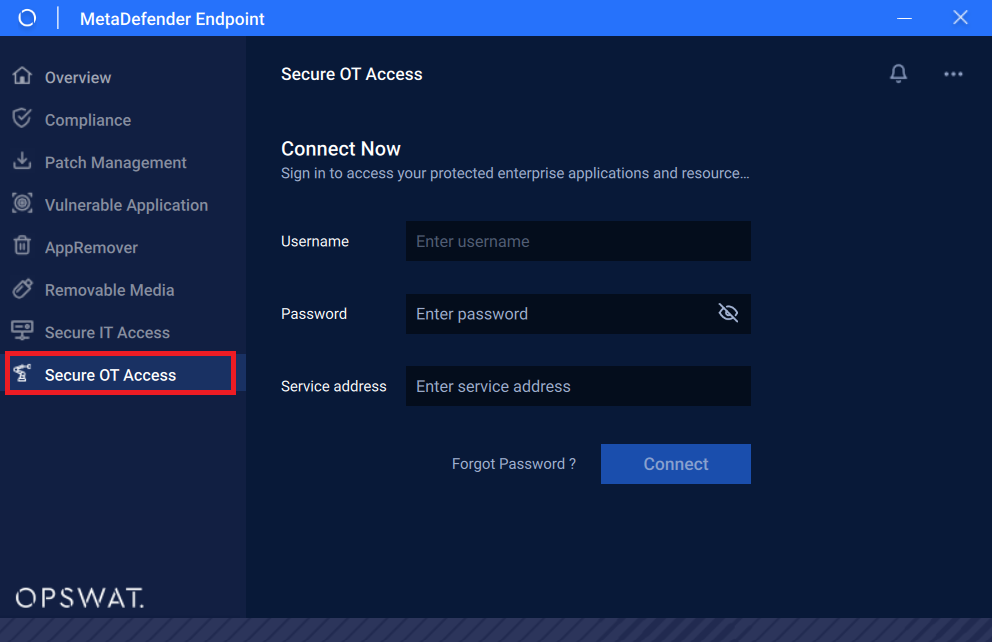 **Secure OT Access tab**