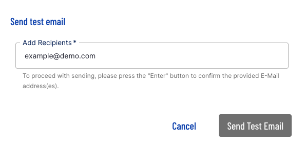 Press the 'Enter' key to confirm the addition of the email.