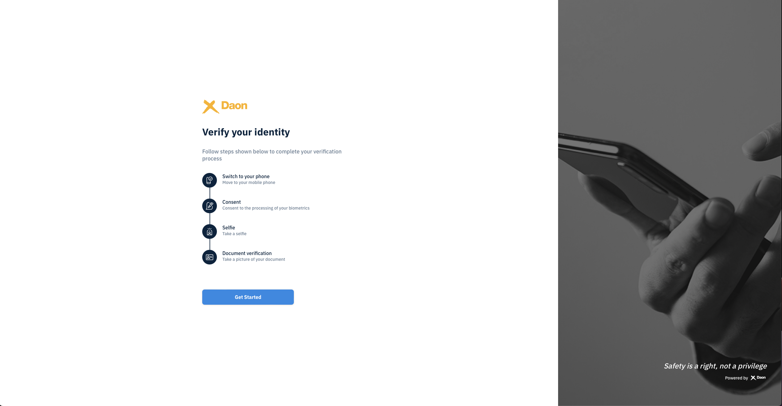 The URL redirects the end user to the Trust Web page.