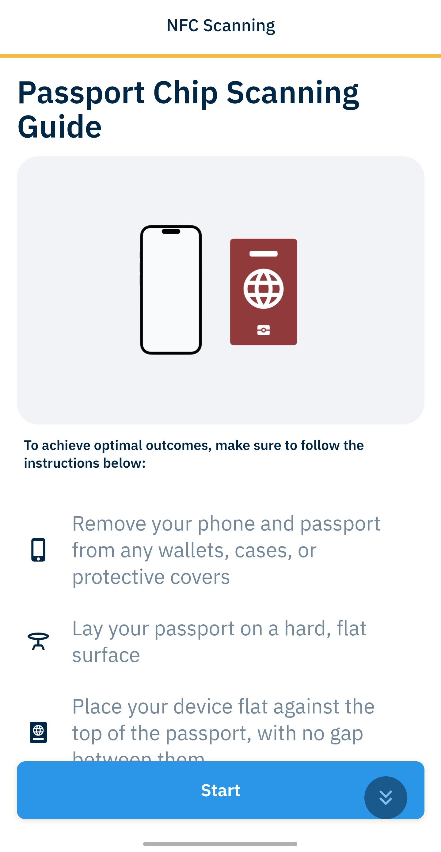 The default NFC Instructions page in Trust Web