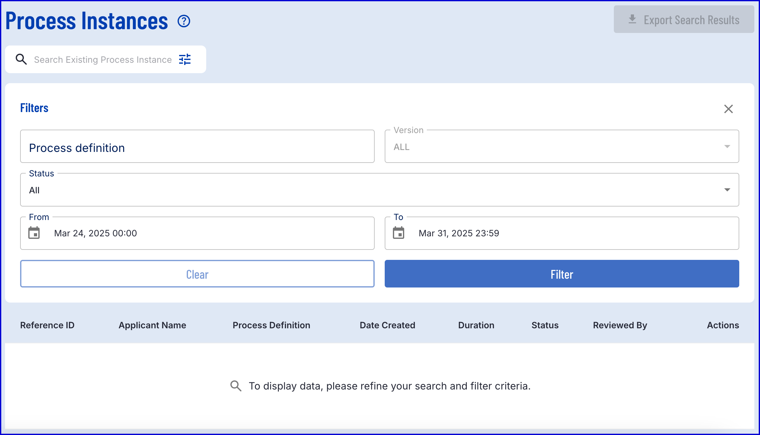 2. Process Instance Page