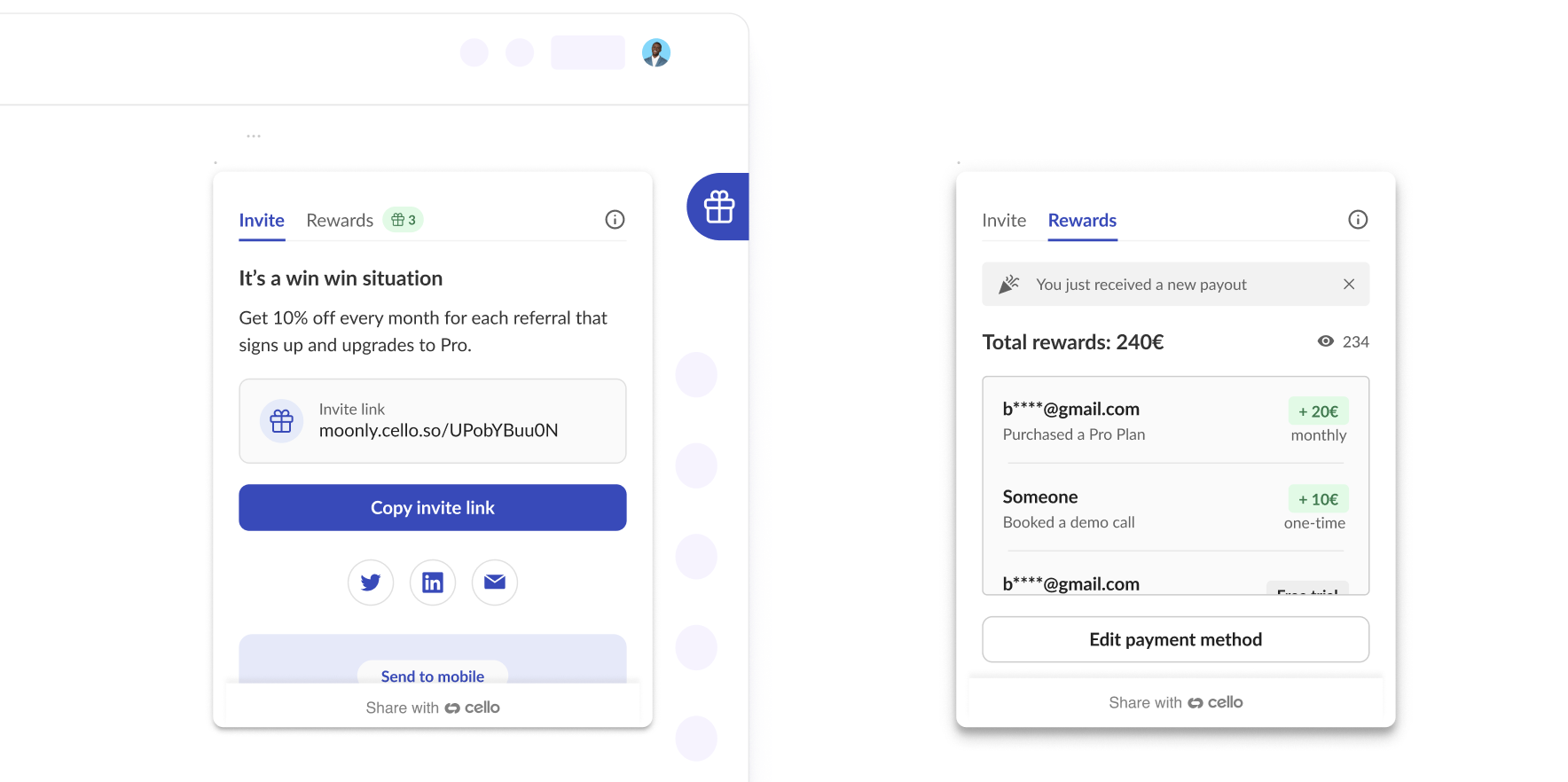 New referral component design