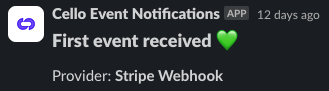 First event received notification