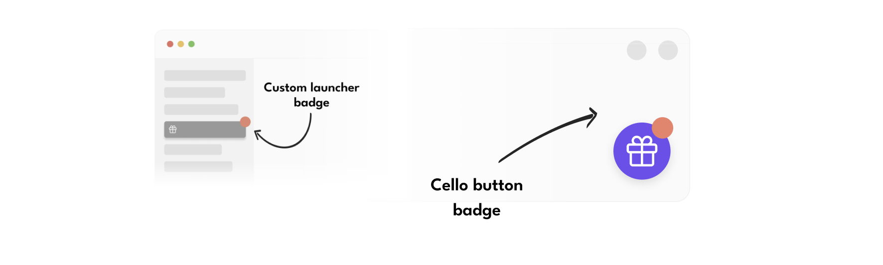 Badge examples with Cello Button and Cello Custom Launcher