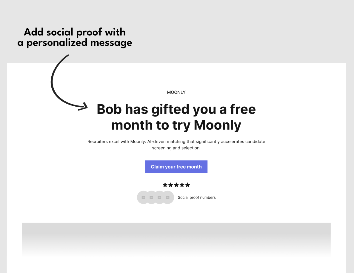 Personalized landing page example
