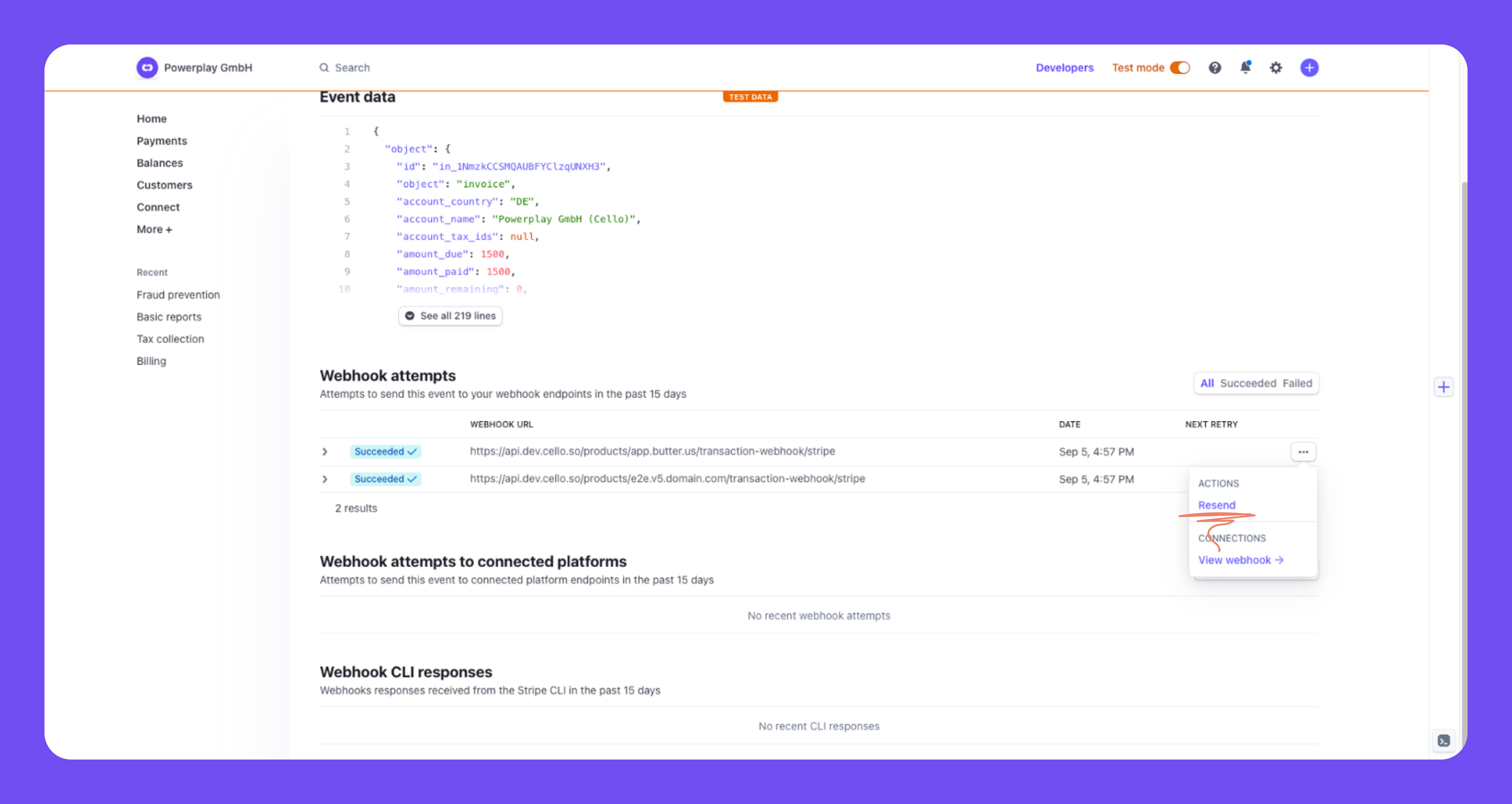 Step 4d: Resend past invoice.paid events