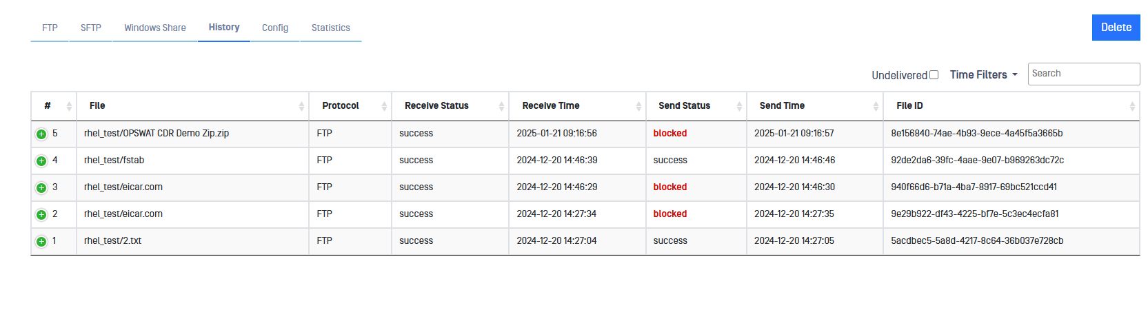 File Transfer Status