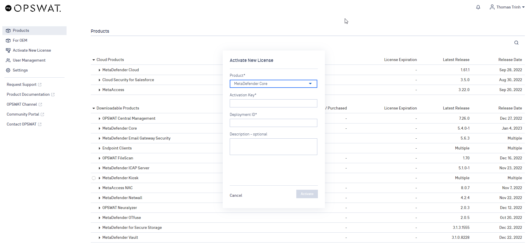How do I activate my offline deployment of MetaDefender Core