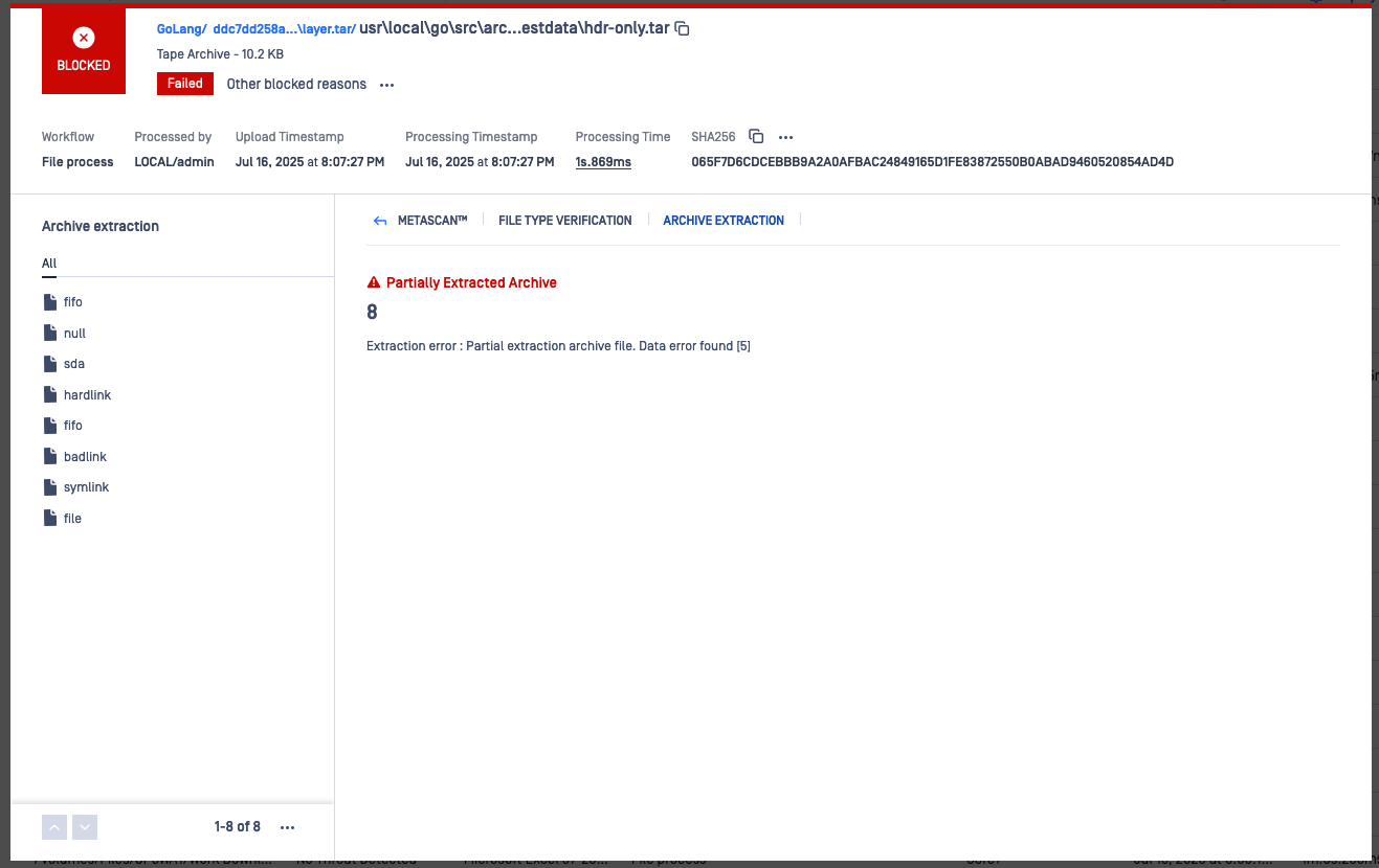 Golang test files located at /usr/local/go/src/archive/tar/testdata