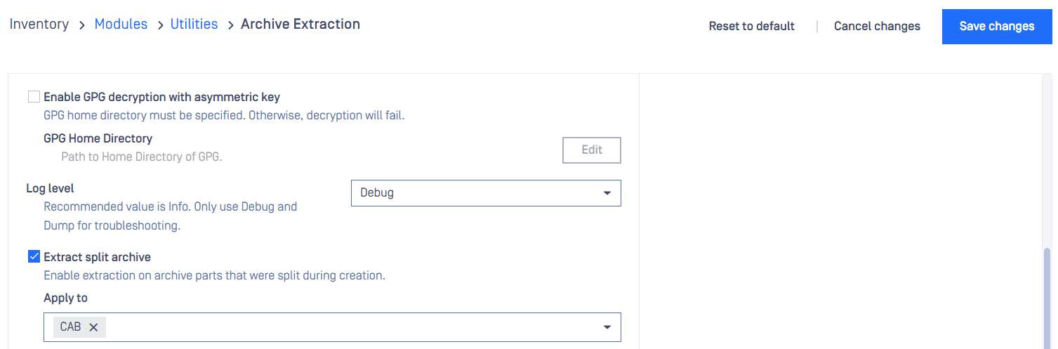 Archive Extraction Configuration #1