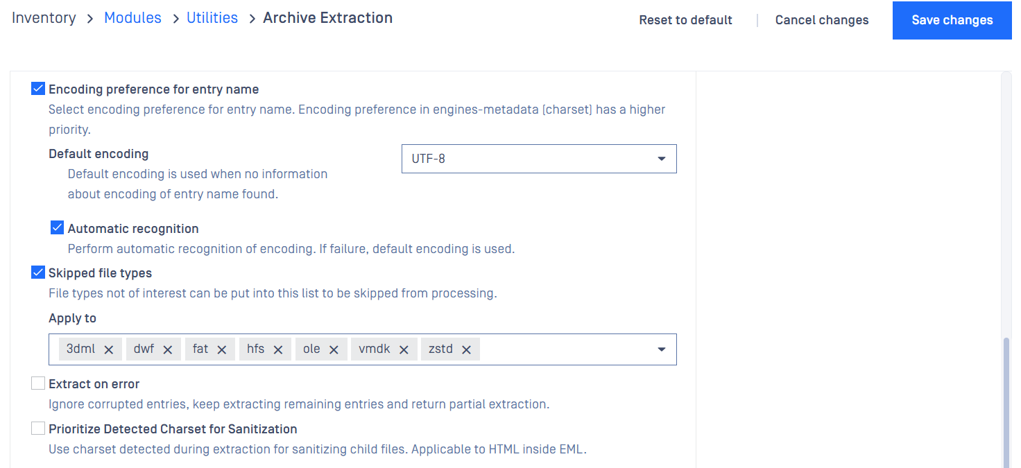 Archive Extraction Configuration #2