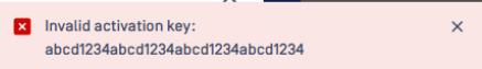 Invalid License key