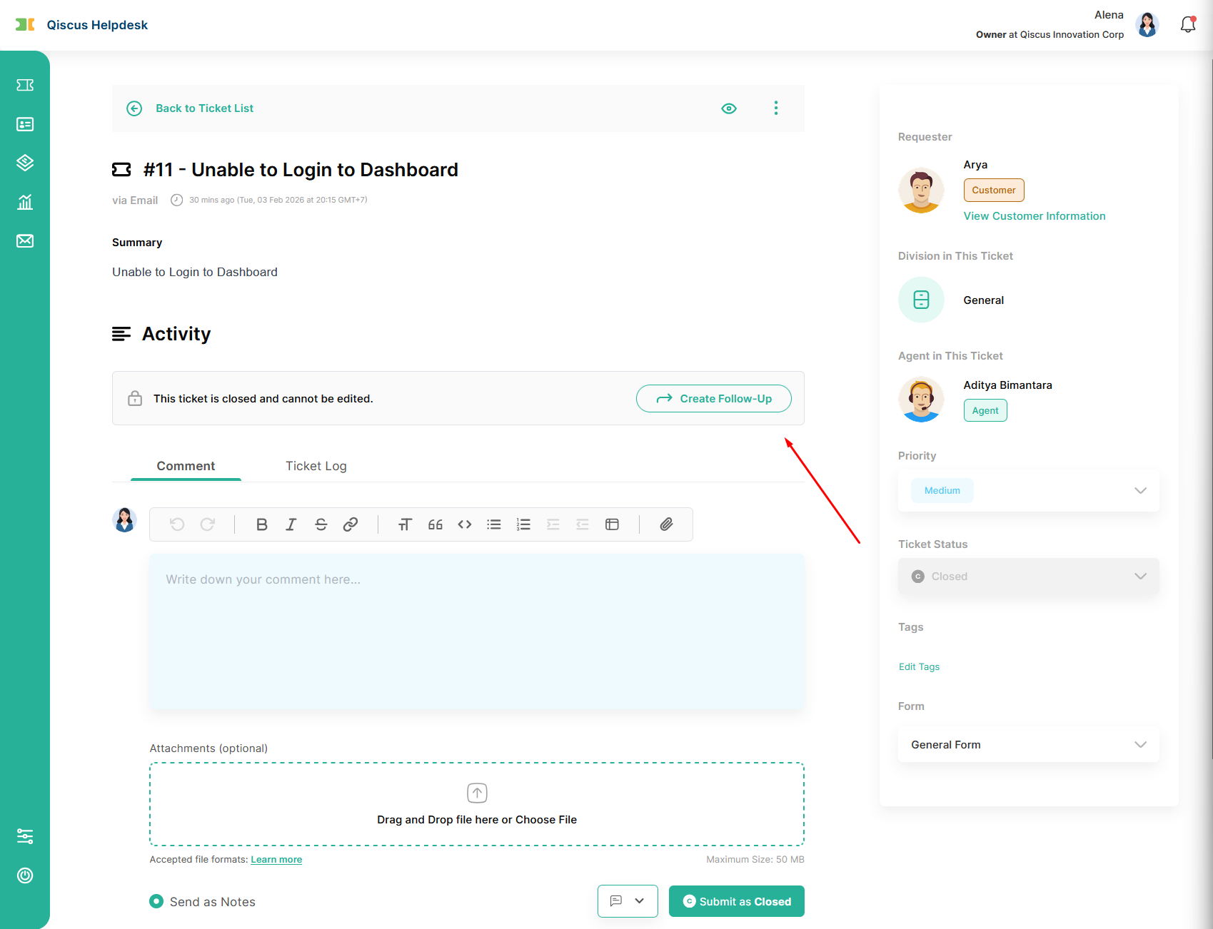 PoV from Supervisor/Admin/Owner