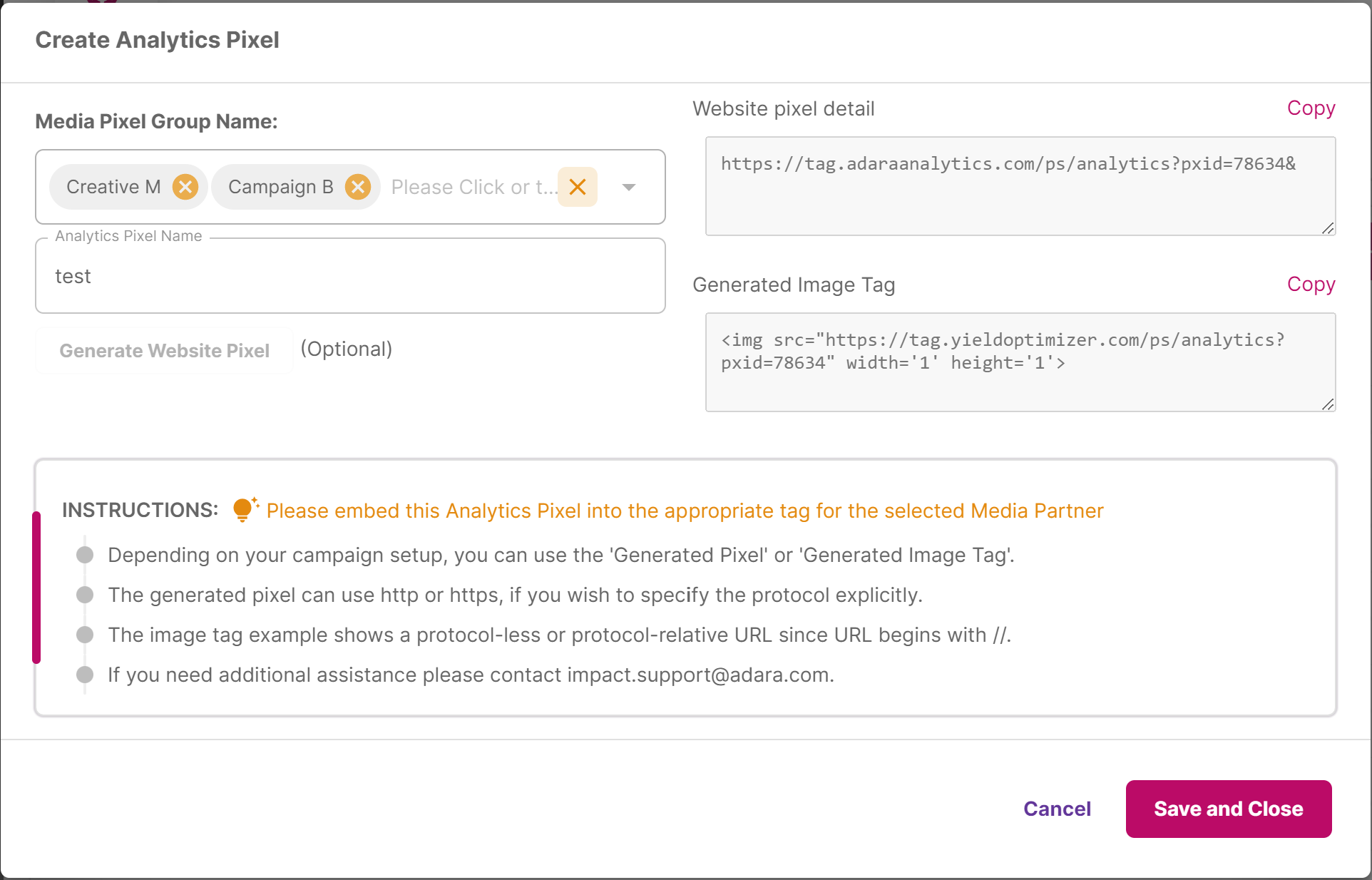 Create Analytics Pixel