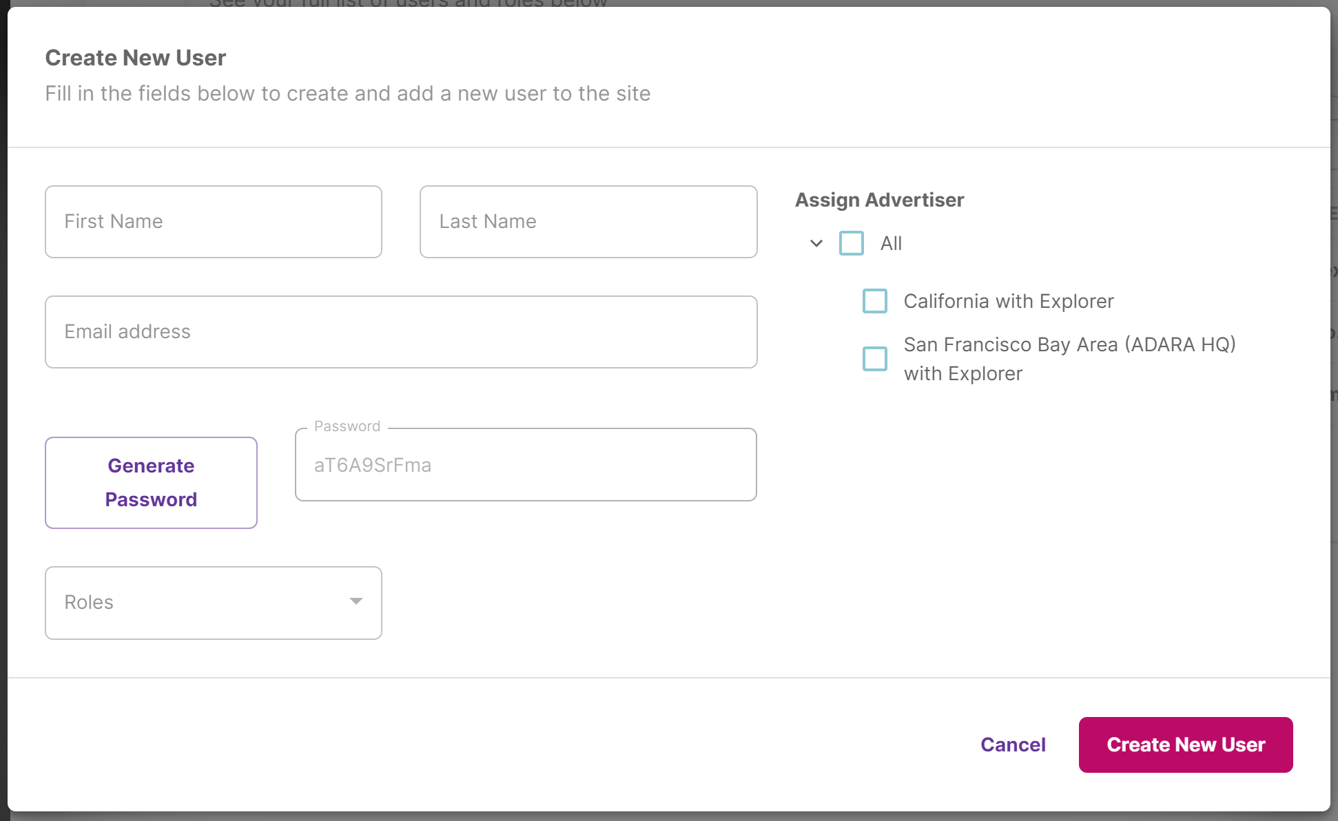 Create New User