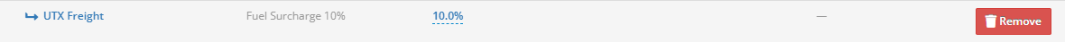 A custom company override row in blue, indented under the green General Rate row for the same month