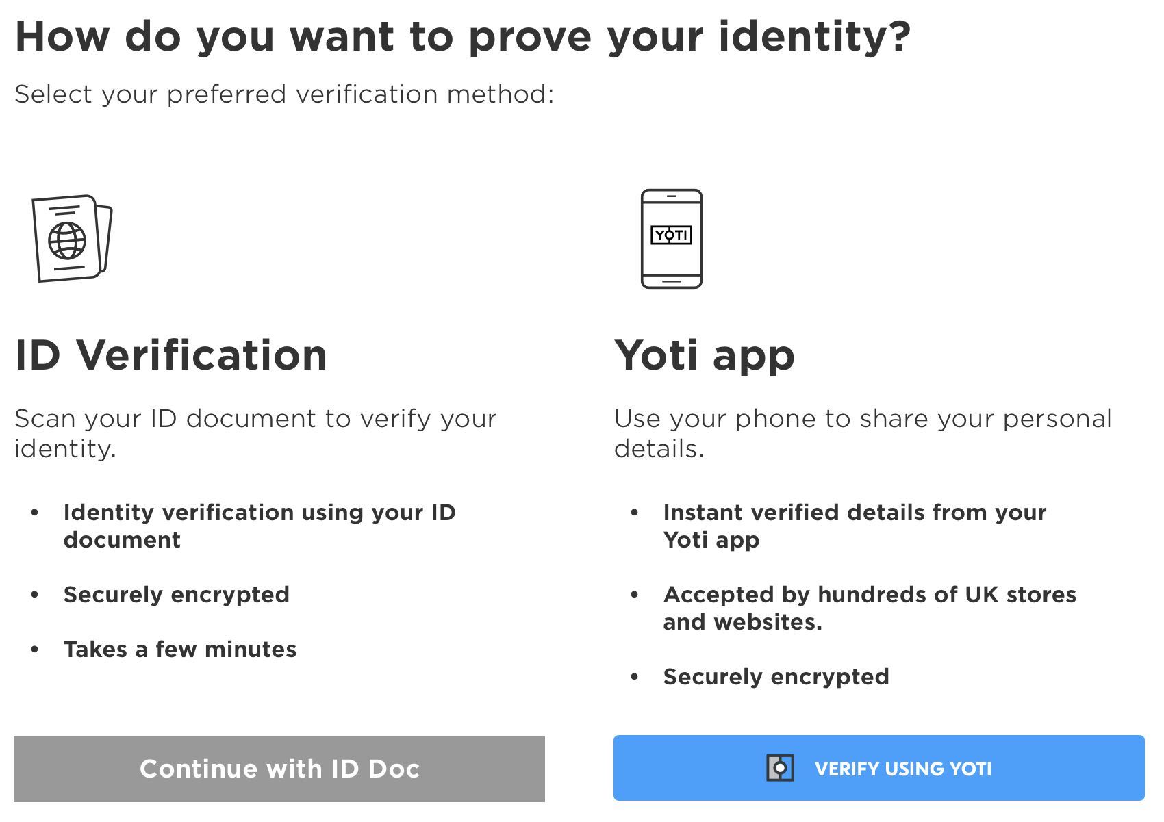Example of using Identity verification with Digital ID