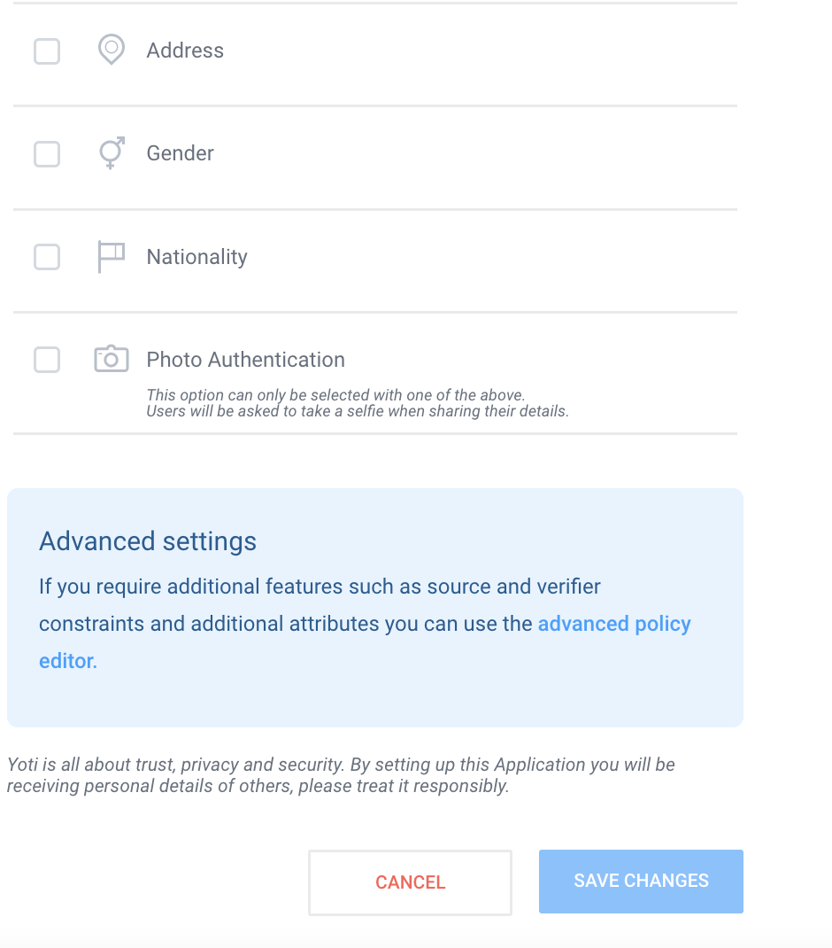 Application &gt; Scenario &gt; Advanced settings