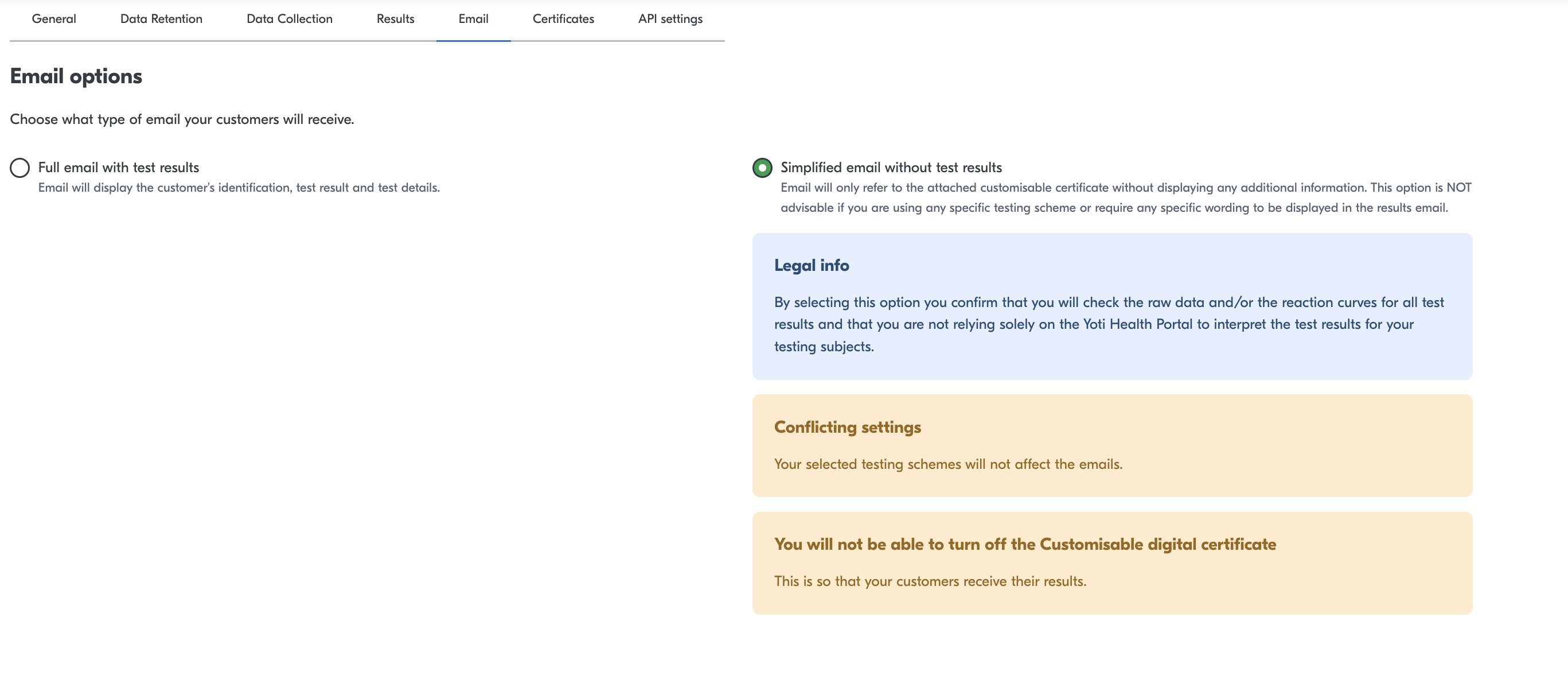Settings &gt; Email