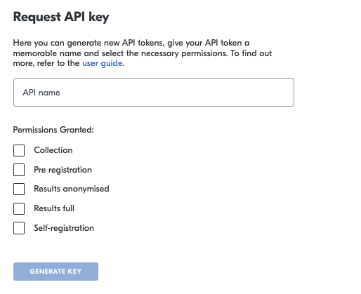 API settings