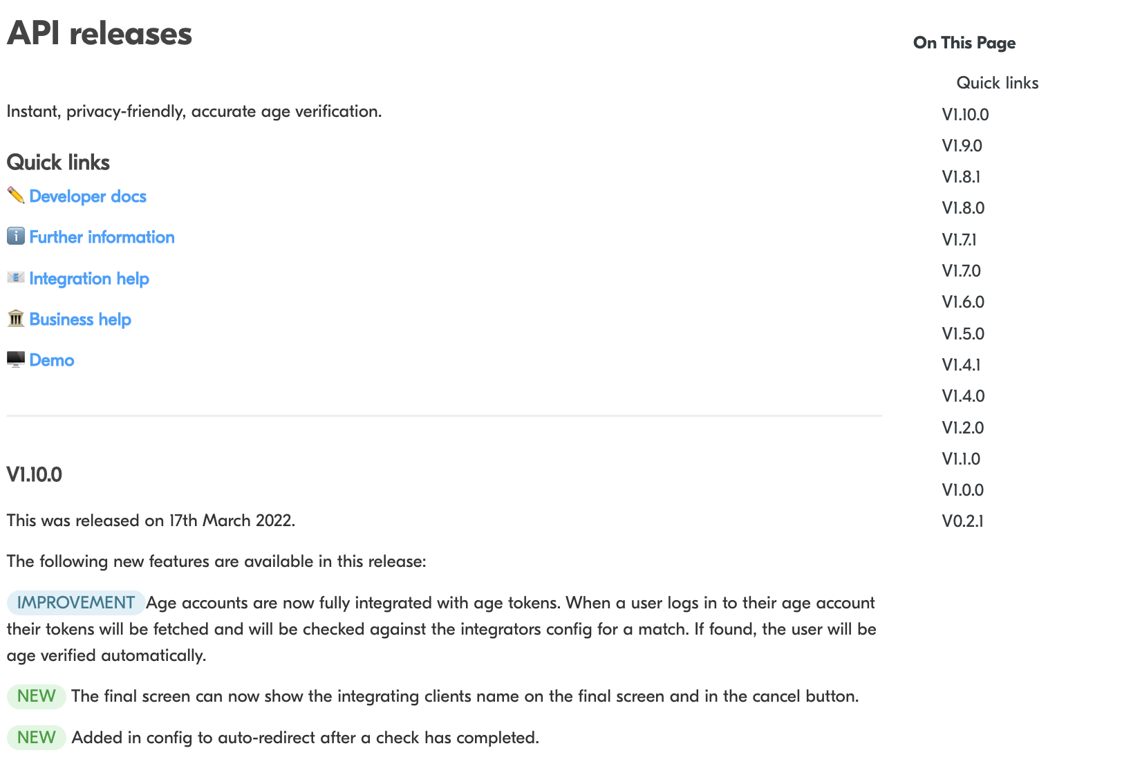 Release notes example