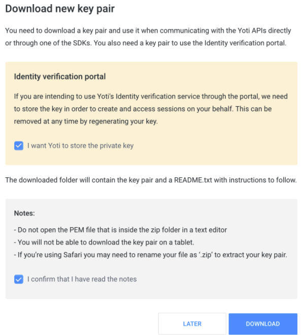 Generating keys and PEM file for portal too