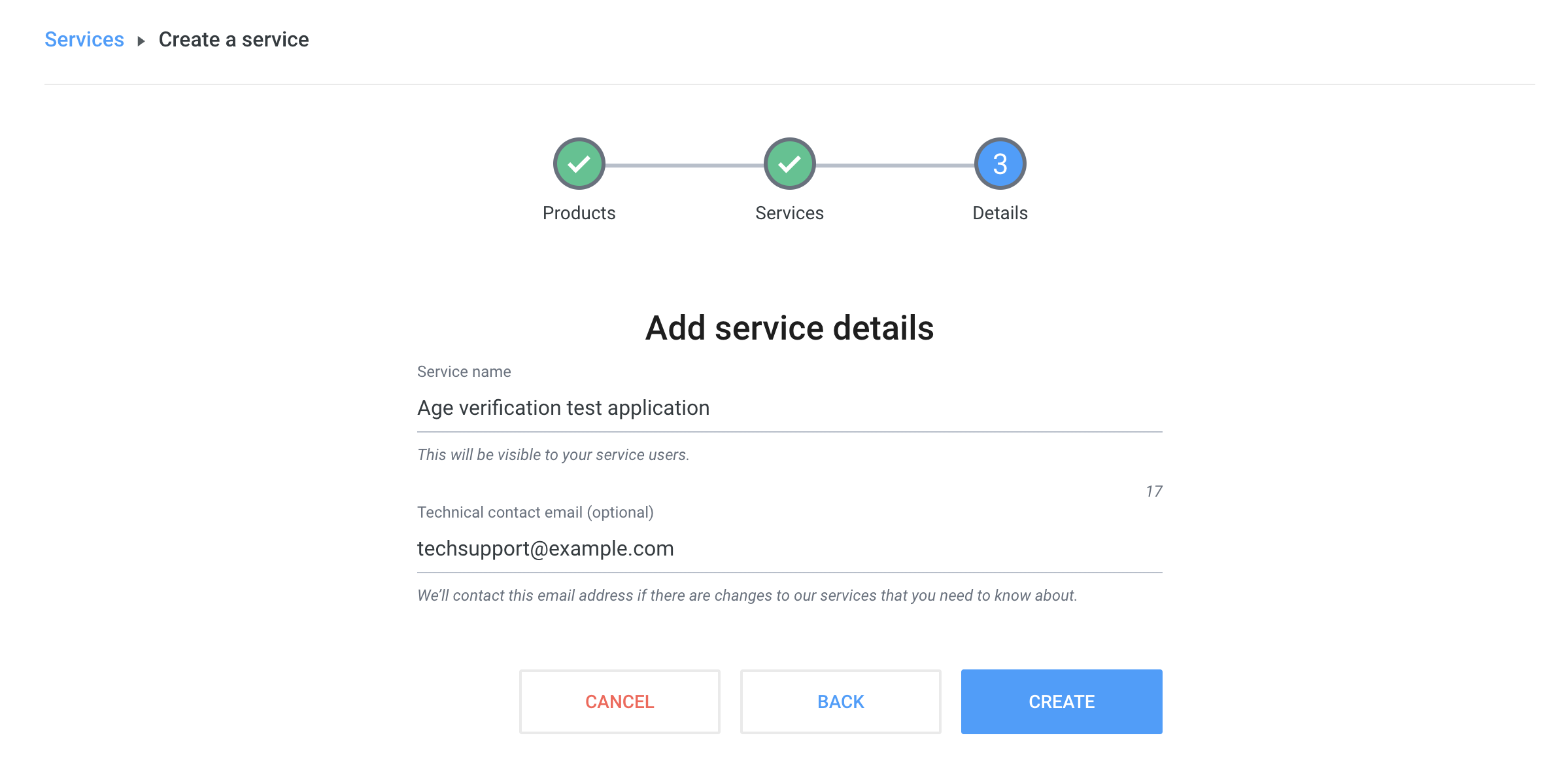 Create an Age verification service