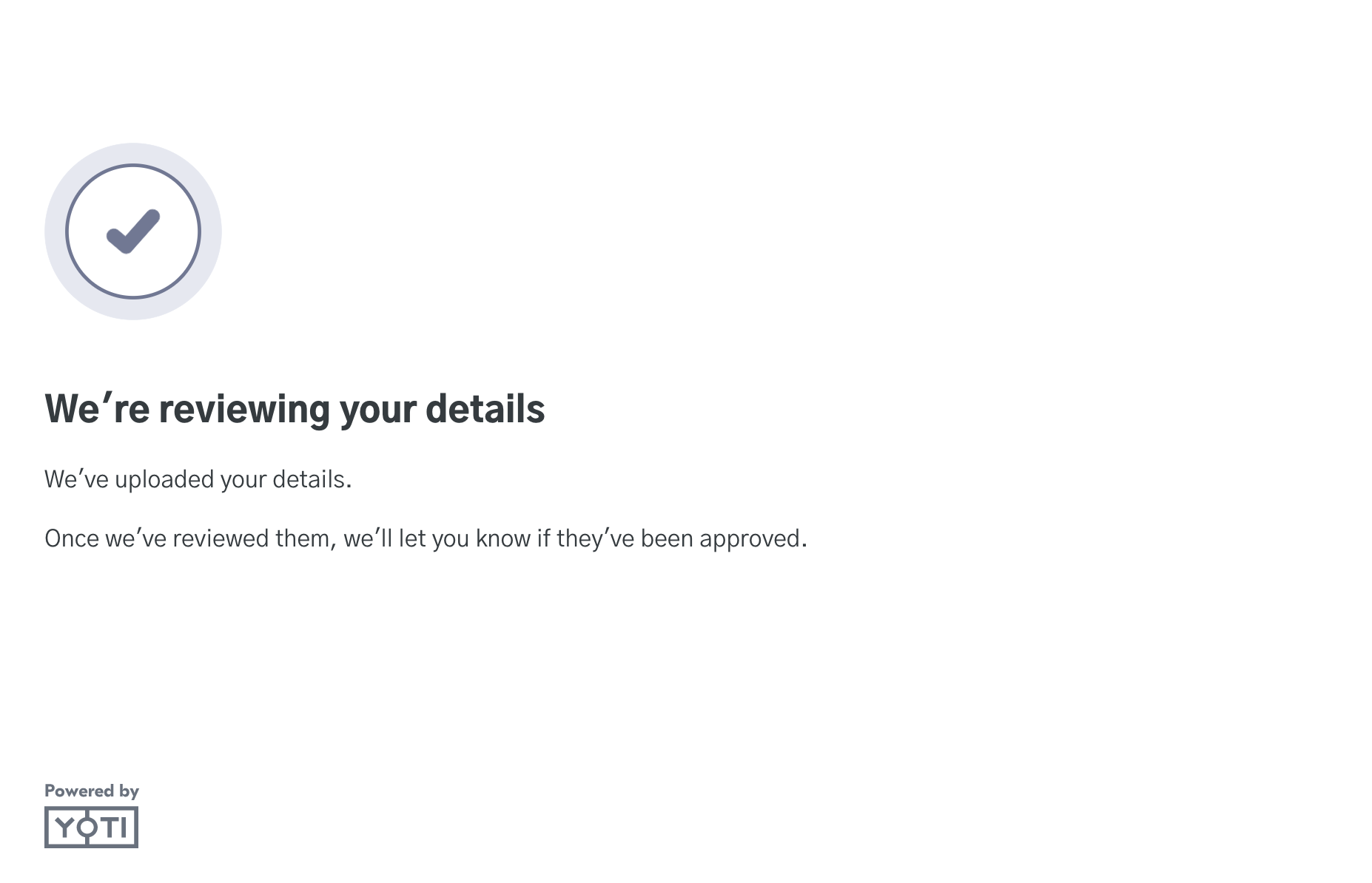 User flow complete screen